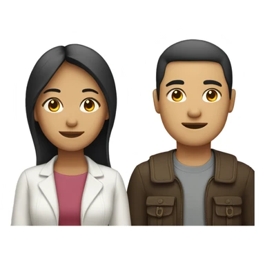 Half white half Asian woman and half white half Asian man traveling  sticker