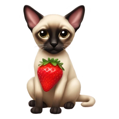 Siamese with red strawberry jumper  sticker