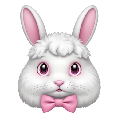 white bunny with pink bowtie sticker