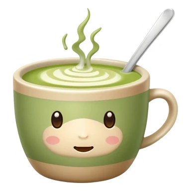 Matcha latte in beige mug sticker