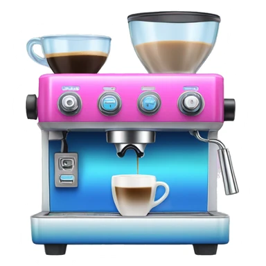 Pink and blue gradient hue espresso machine sticker