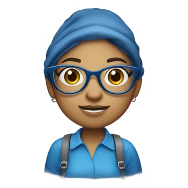 girl toad with clear glasses blue bag sticker