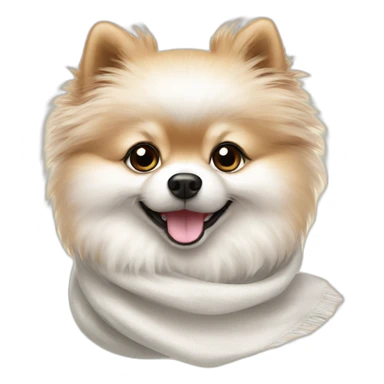 Pomeranian white scarf sticker