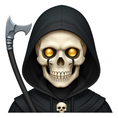 black hood skull scythe sticker