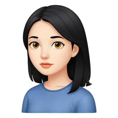 young woman with black hair, 25 years old sticker