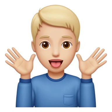 tongue out with hands on the side  sticker