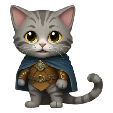 cat in a lord of the rings costume sticker