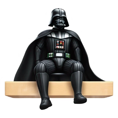 Darth Vader swinging legs on a shelf  sticker