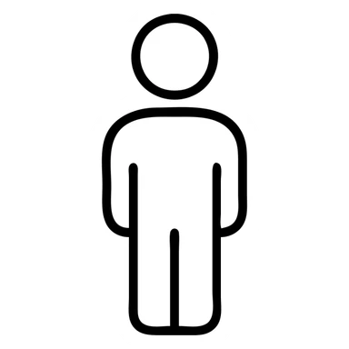 Simple person icon, minimalist human figure sticker
