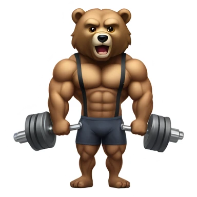 muscle bear trainig with dumbels sticker