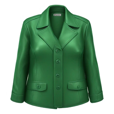 Green oversize womens open button up leather jacket  sticker