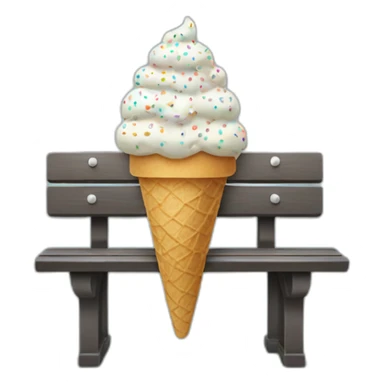 an ice cream with sprinkels on a bench sticker