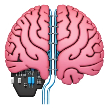glowing brain with circuits AI emoji sticker