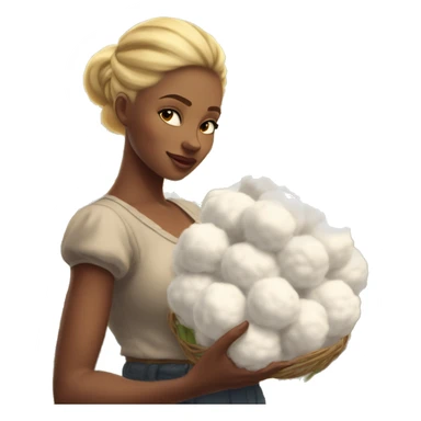 Down to earth, beautiful, southern woman, standing in a cotton field with blonde hair pulled up in a bun, bending at the waist to intimately pick up a piece of cotton sticker