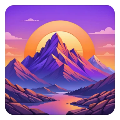 mountain sunrise sticker