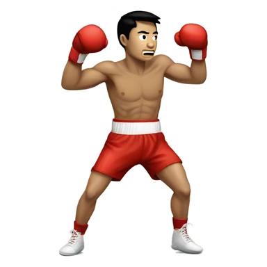 asian man boxer punching side sticker