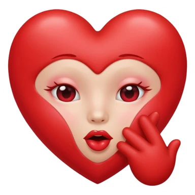 Heart blowing kisses sticker