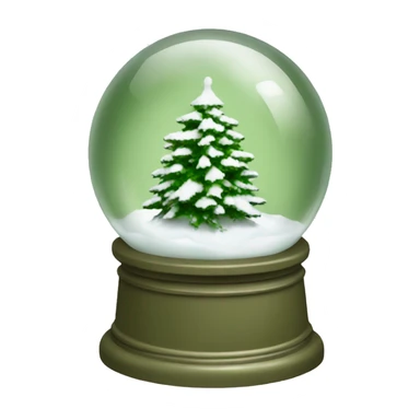 Khaki green snow globe  sticker