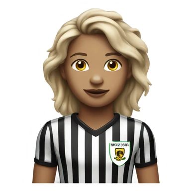 young lioness in black and white stripy football kit sticker