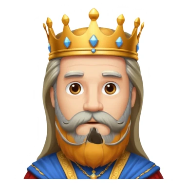 big bearded king with long hairs sticker