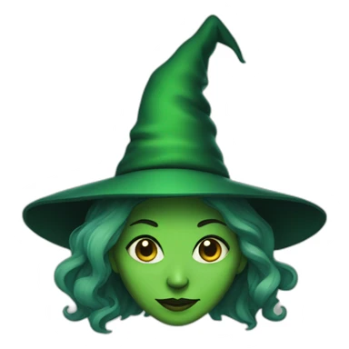 green skinned woman witch sticker