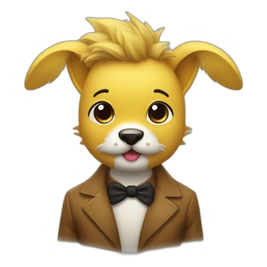 Moustachu avec cheveux sur le côté droit sticker