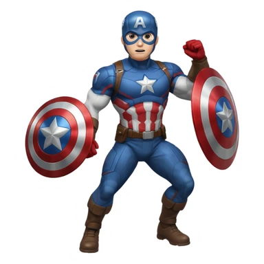 Captain America, action pose, shield in front sticker