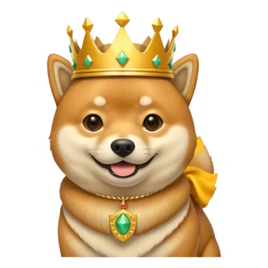shiba inu wearing kings crown sticker