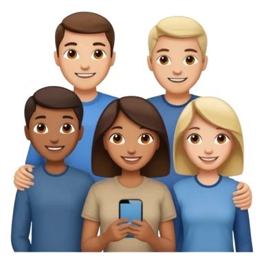 team wearing casual clothes sticker