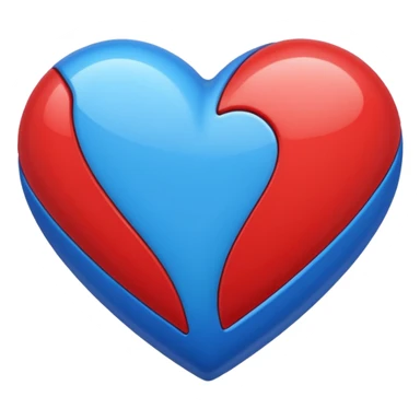 Emoji red blue heart sticker