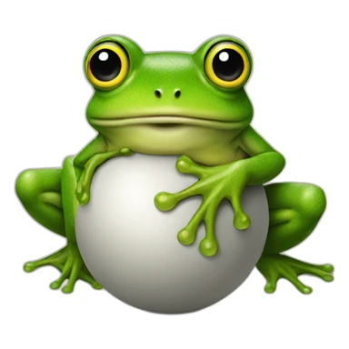 Frog sitting on 2 balls sticker