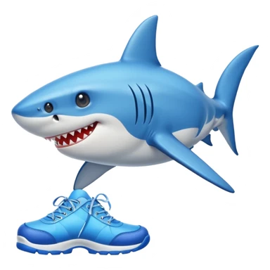 Shark with blue shoes sticker