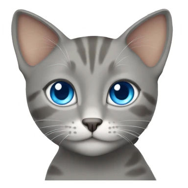 Grey cat with ginger girl blue eyes sticker