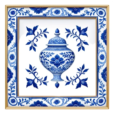 Cinematic Realistic image of exquisite blue and white porcelain, rendered with delicate, intricate patterns and fine textures, showcased against a classic Chinese backdrop with soft, refined lighting sticker