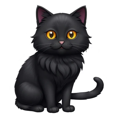Goofy full body black cat playing sticker