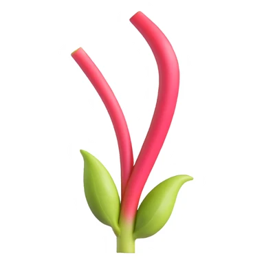 shiny and smooth rhubarb stalk sticker