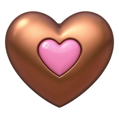 bronze heart with one pink mini heart inside of it  sticker