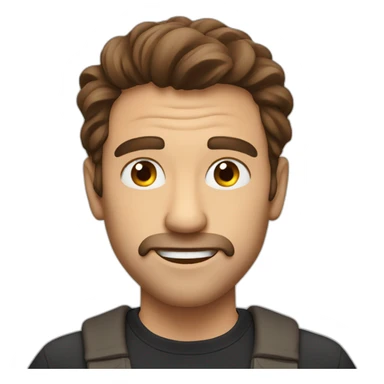 crazy man. Brown hair around face  sticker