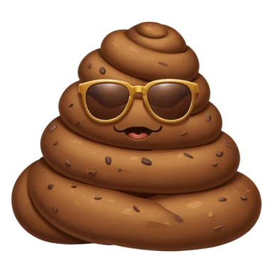 Poop with sunglasses sticker