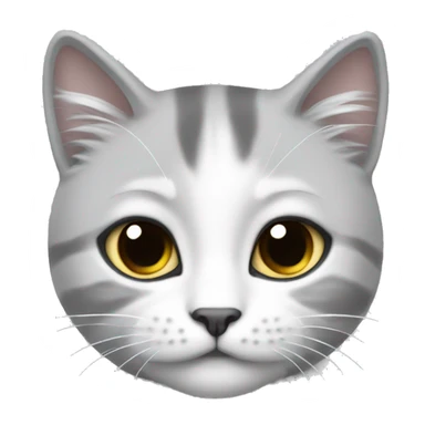 Gata blanca y gris  sticker