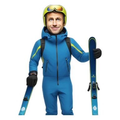 Emanuel Macron fait du ski sticker