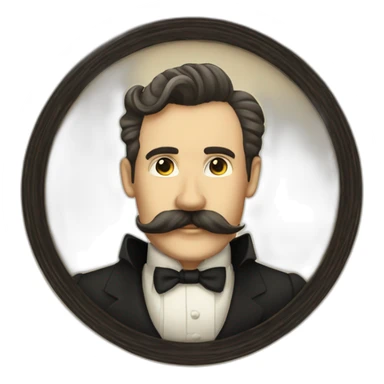 dapper man vintage moustache and beard sticker