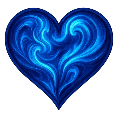 heart with a swirling sapphire blue effect sticker