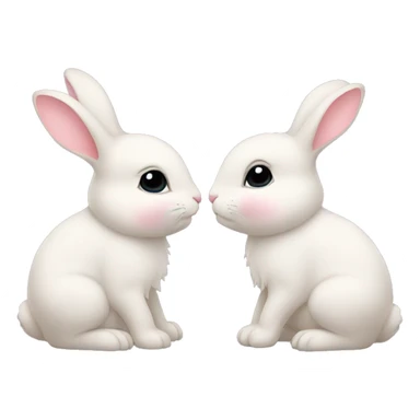 Two cute bunnies are kissing sticker