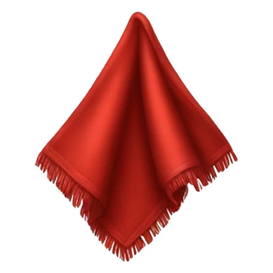 a piece of red cloth sticker