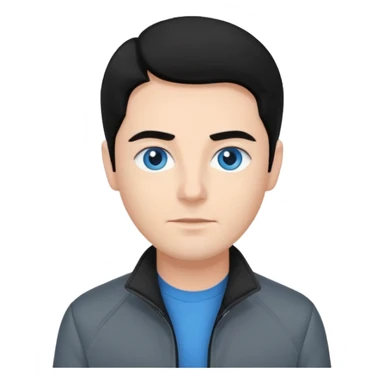 Neil McCormick from Mysterious Skin with blue eyes, black hair, black shirt, gray jacket sticker