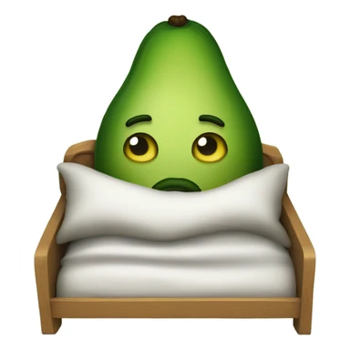 Generate a sleeping avocado emoji with a nightcap, symbolizing good sleep for proper nutrition. sticker