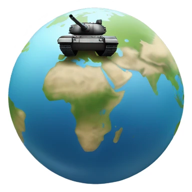 A TANK ON A GLOBE sticker