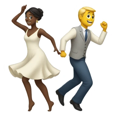 a woman and a man dancing  sticker