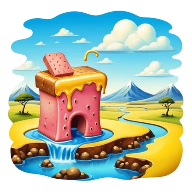 spam land surreal dali style melting landscape sticker